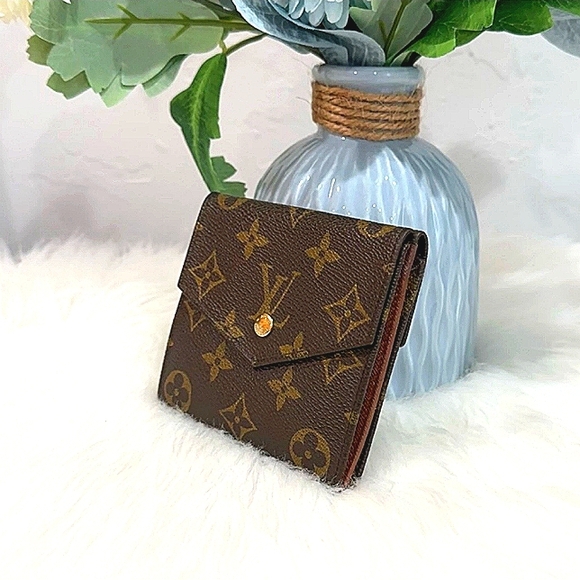 LOUIS VUITTON AUTHENTIC LEATHER V FLAP ELISE WALLET EUC - Picture 3 of 16